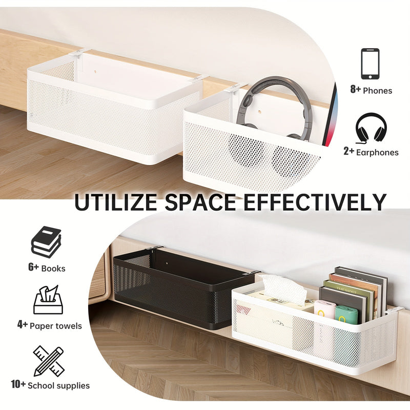 Regulowany Metalowy Kosz na Przechowywanie z Hakami - Praktyczne Rozwiązanie do Organizacji