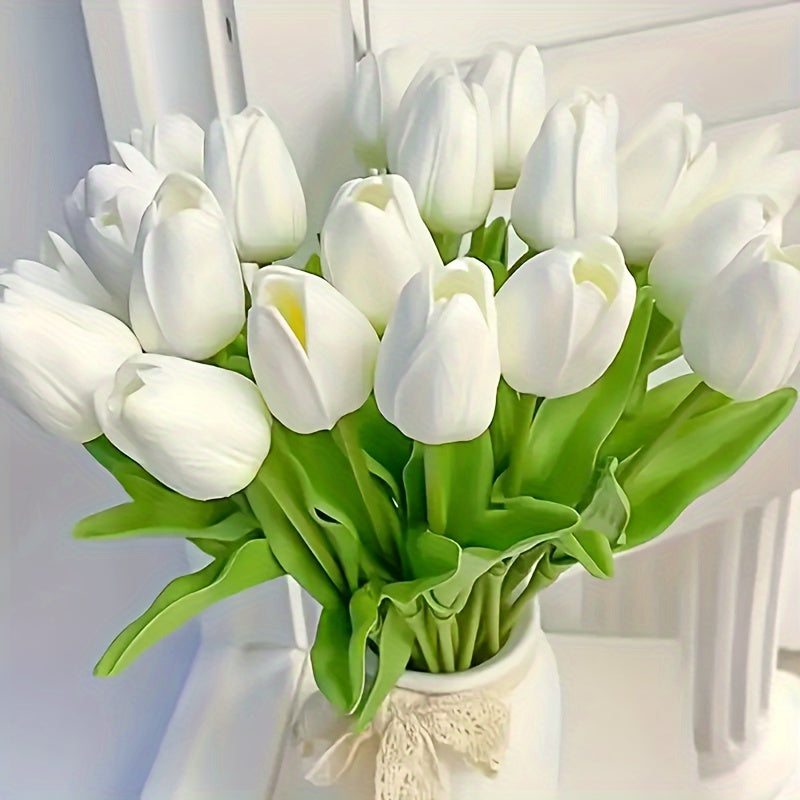 Set of 15 Realistic Artificial Tulips – Perfect for Weddings, Parties, and Interior Decoration