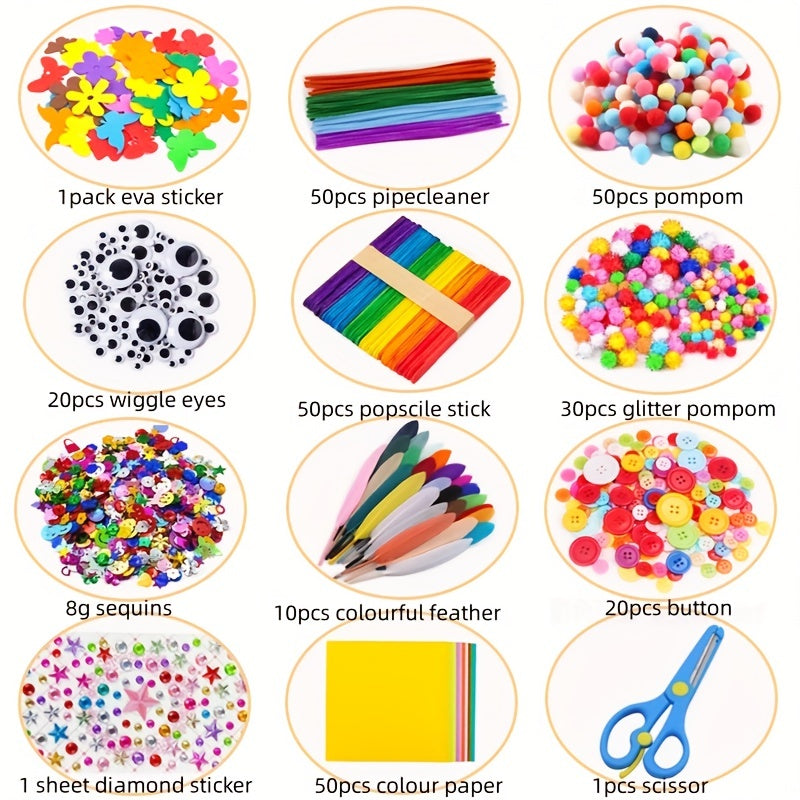 Kreatywny Zestaw DIY dla Dzieci – Edukacyjna Zabawka z Różnorodnymi Materiałami