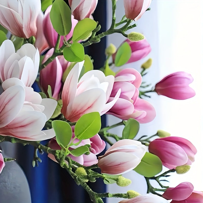 Set of 4 Realistic Magnolia Flowers – Elegant and Timeless for Weddings and Luxury Decoration