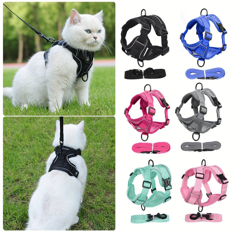 Reflective Harness and Leash for Cat – Ideal for Walks and Training