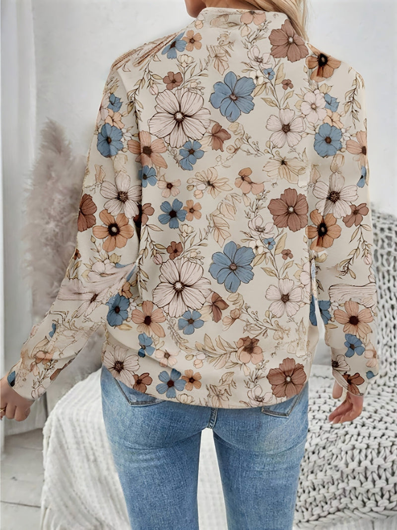 Women's Spring Bomber Jacket with Flowers – Light and Stylish for Spring and Autumn