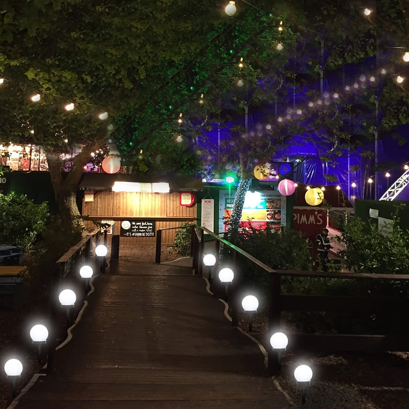 Napelemes LED lámpák kertbe – Gömb alakú ösvény- és kertvilágítás