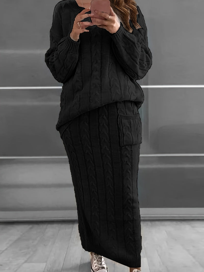 Zestaw Swetra Luna Plus-Size - Wygodny i Stylowy na Jesień i Zimę