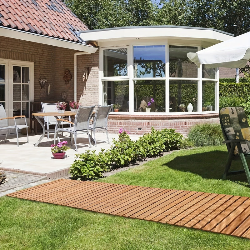 Rolowana Drewniana Mata Ogrodowa – Trwała Mata na Zewnątrz z Ochroną Antypoślizgową