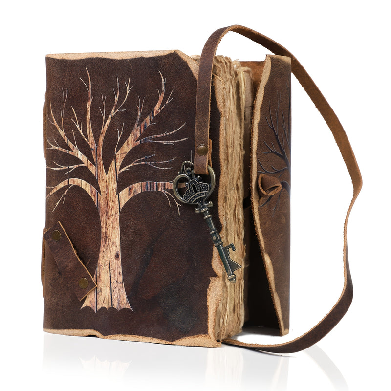 Ręcznie Robiony Vintage Notatnik z Wyglądem Skórzanym i Zamykaną Zawieszką – Dla Kreatywnych Dusz