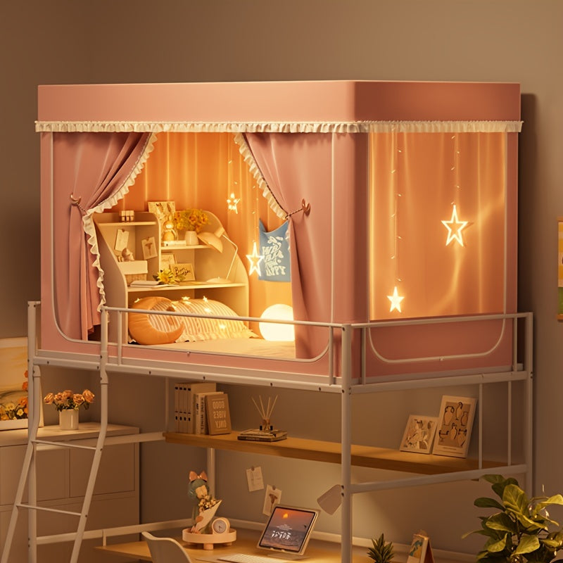 StarryBunk Regulowane Łóżko Piętrowe - Przytulne i Chronione z Moskitierą