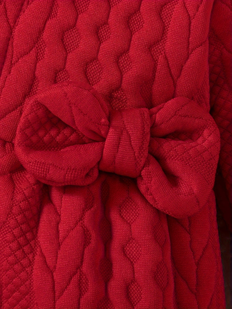 Luna Baby Romper – Uroczy Czerwony Kombinezon z Wypustkami na Zimę