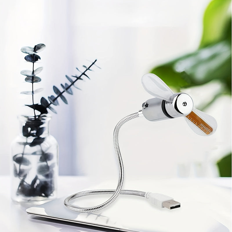Ventilator portabil LED USB cu afișaj de timp