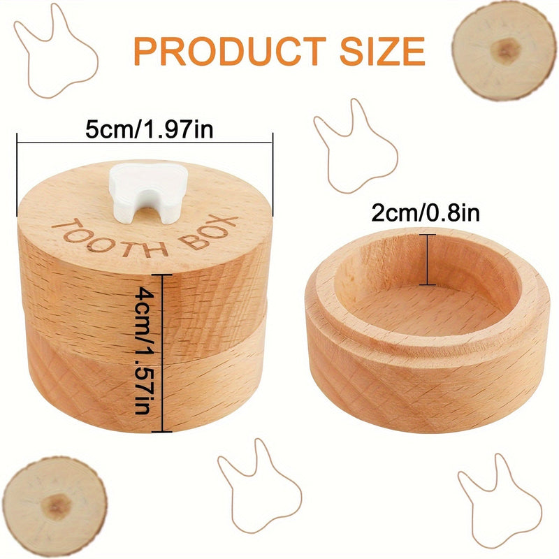 Cutie pentru dinți de zână pentru copii - Cutie din lemn pentru dinți ca suvenir și amintire
