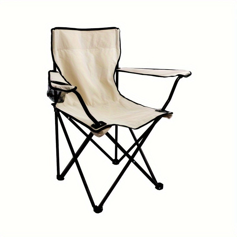 Składane Krzesło Kempingowe z Kieszonką - Trwała Stalowa Rama do Aktywności na Zewnątrz