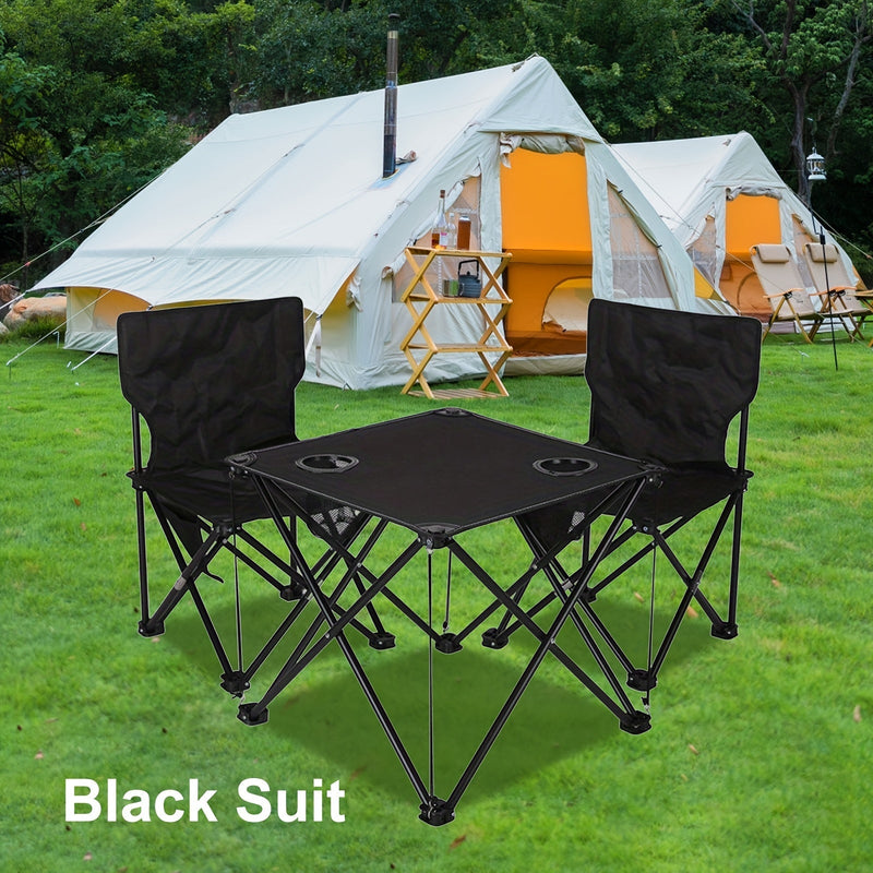 Składany Zestaw Ogrodowy z Stołem i Krzesłami – Przenośny do Kempingu i Grillowania