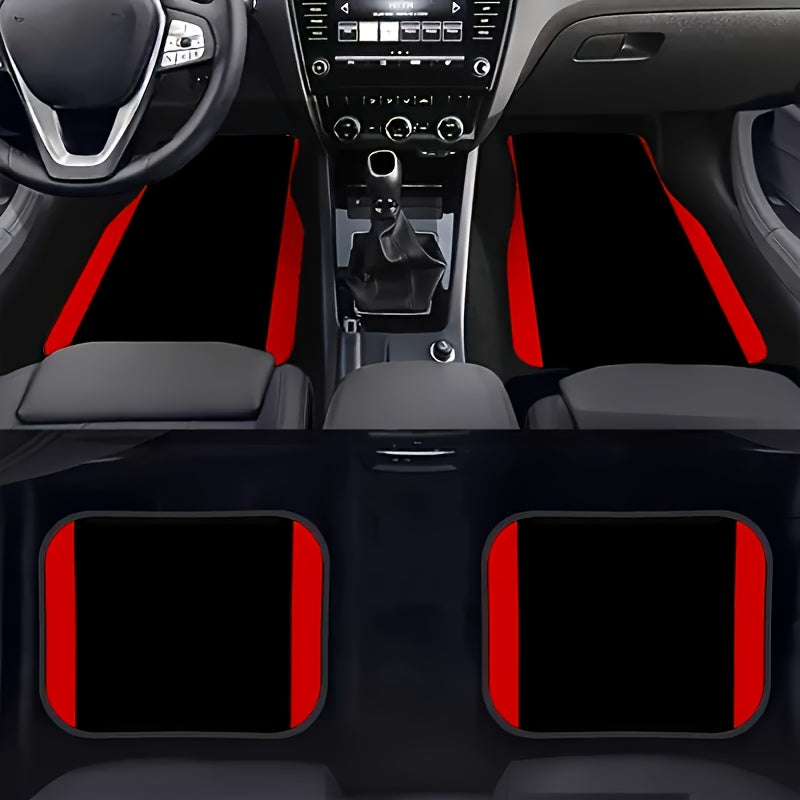 Wykładziny Polyesterowe z Czerwonymi Pionowymi Pasami – Antypoślizgowe i Można Prać do Każdego Pojazdu