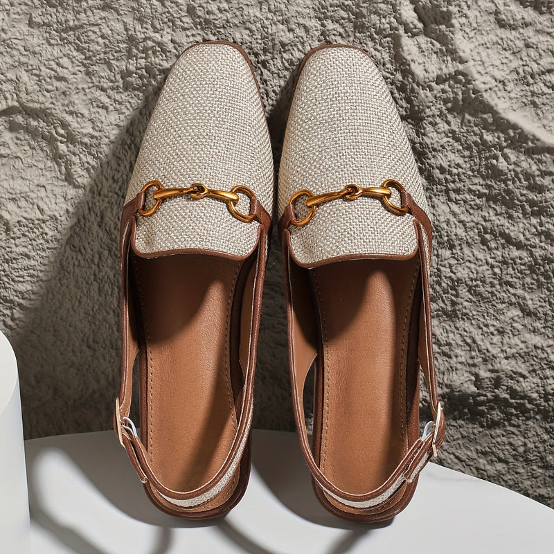 Sandały damskie z metalową klamrą – Stylowe i komfortowe z kwadratowym noskiem