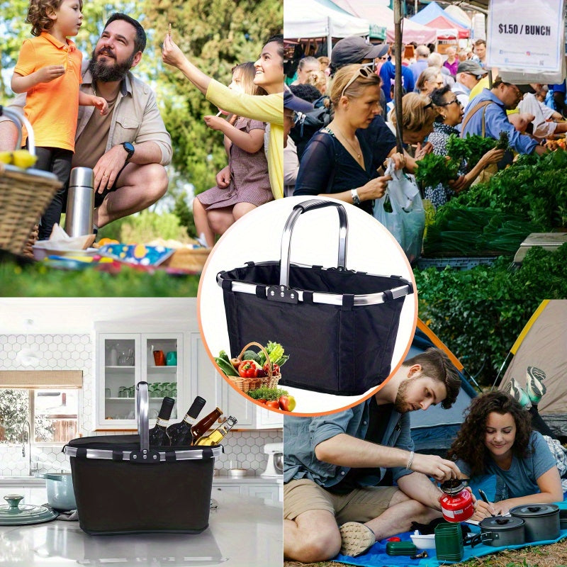 Składany Izolowany Kosz Piknikowy – Trwały i Przestronny na Letnie Przygody