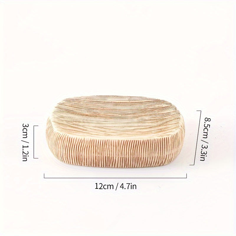 Zestaw ceramicznych akcesoriów łazienkowych w stylu drewnopodobnym – Luksusowe dodatki dla naturalnego akcentu w Twojej łazience