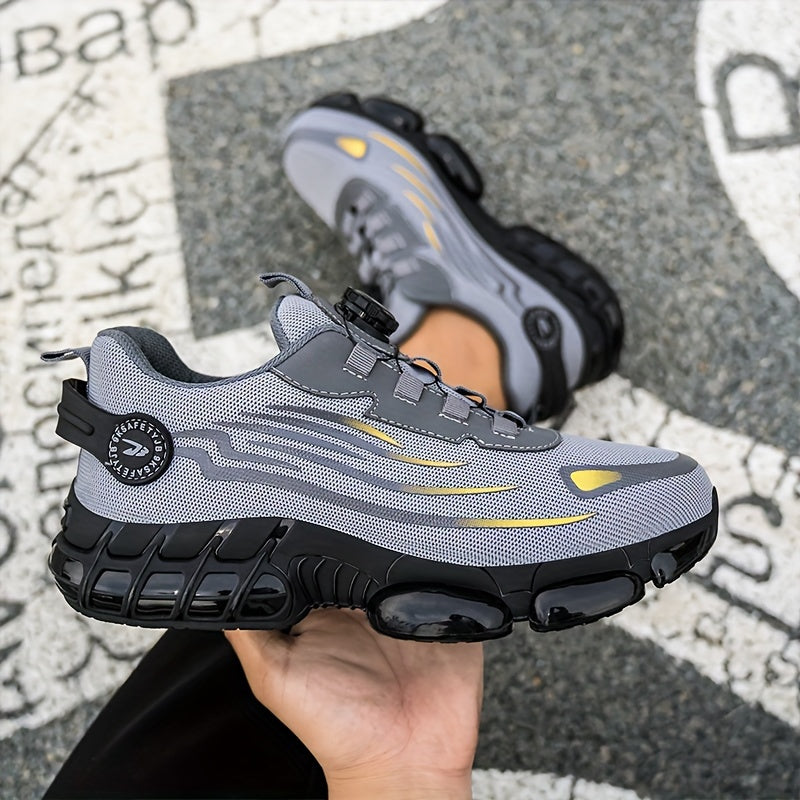 Bezpieczne Buty Robocze dla Mężczyzn - Oddychające i Antypoślizgowe z Obracanym Zapięciem