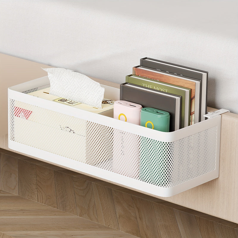 Regulowany Metalowy Kosz na Przechowywanie z Hakami - Praktyczne Rozwiązanie do Organizacji