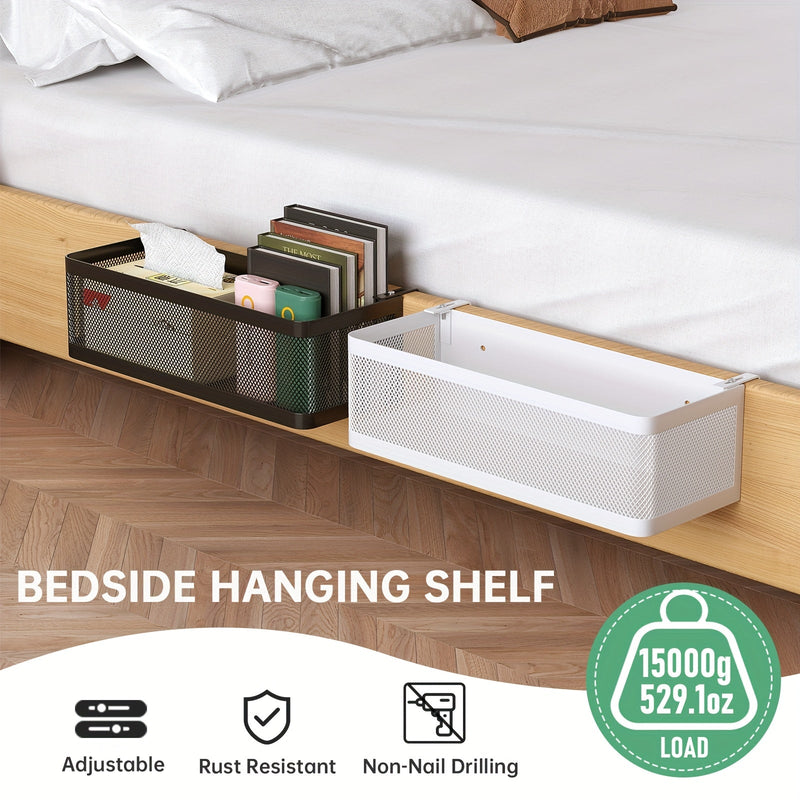 Regulowany Metalowy Kosz na Przechowywanie z Hakami - Praktyczne Rozwiązanie do Organizacji