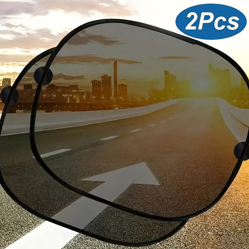 Zestaw czarnych siatkowych osłon przeciwsłonecznych do tylnej szyby samochodu – Ochrona na lato