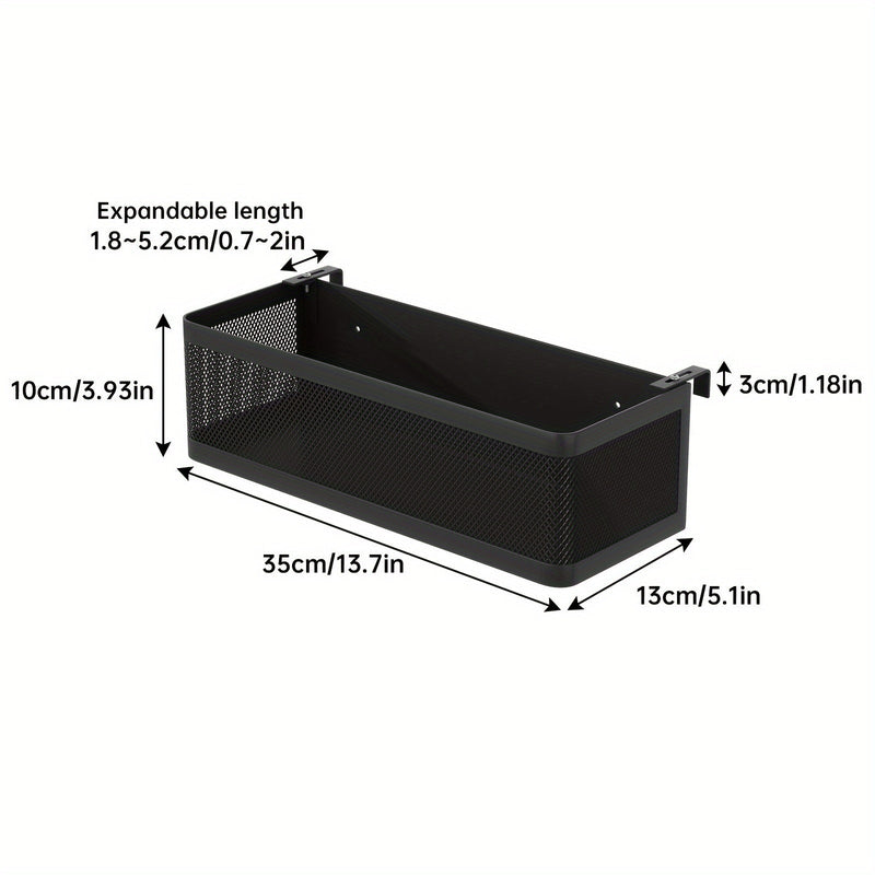 Regulowany Metalowy Kosz na Przechowywanie z Hakami - Praktyczne Rozwiązanie do Organizacji