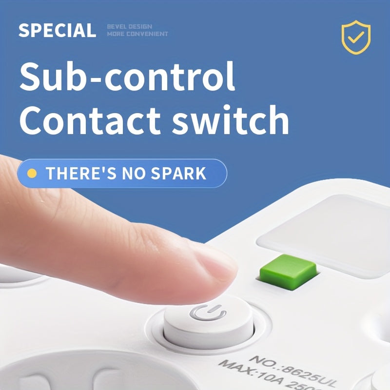 Prelungitor inteligent cu 5 prize – utilizare sigură și controlată