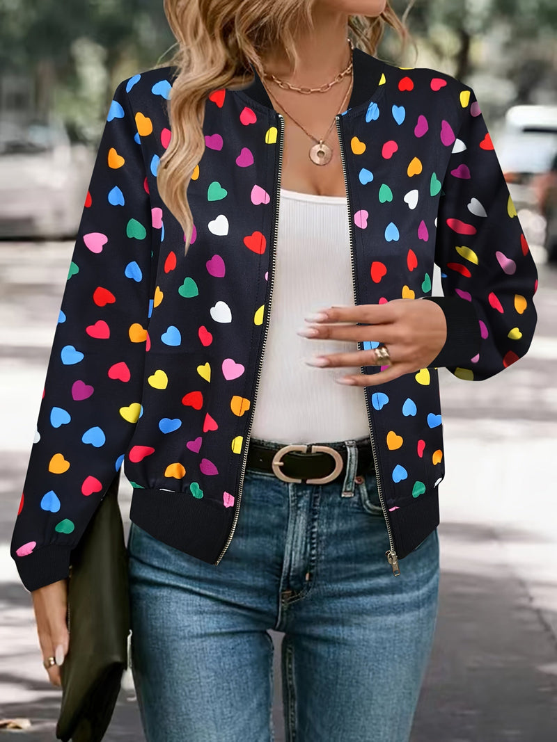 Cheerful Bomber Jacket – Stylish and Comfortable Zip-Up Jacket for Spring and Autumn