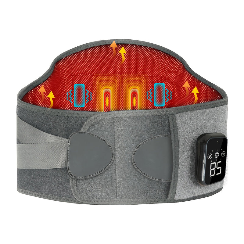 Bezprzewodowy Podgrzewany Pas Masujący na Plecy i Talię – 3 Ustawienia Ciepła i Wibracji dla Maksymalnego Relaksu