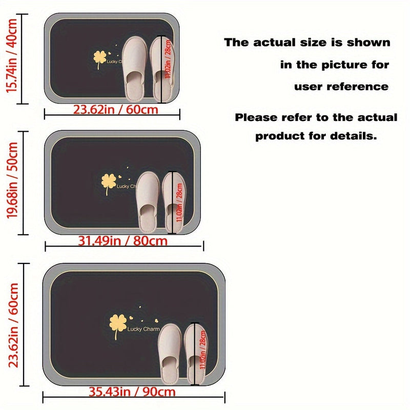Dywanik Łazienkowy Lucky Charm - Geometrczny Design z Antypoślizgową Powierzchnią do Prysznica i Wejścia