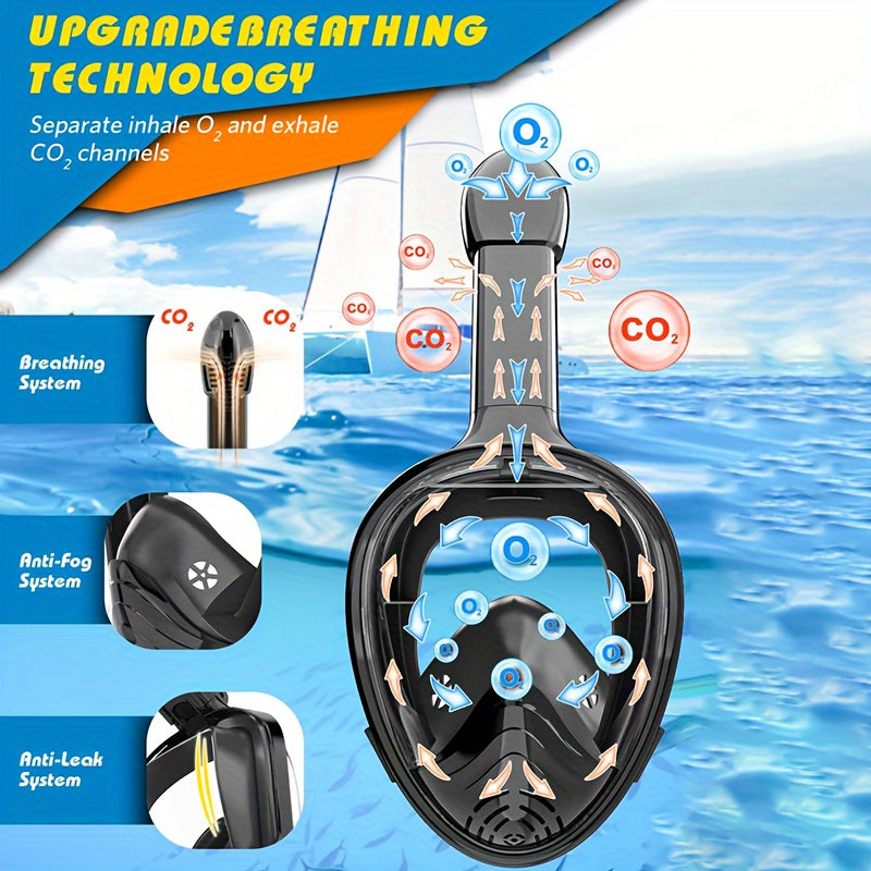 Maska do snorkellingu na pełną twarz – 180° panoramiczny widok i montaż kamery dla doskonałych doświadczeń pod wodą