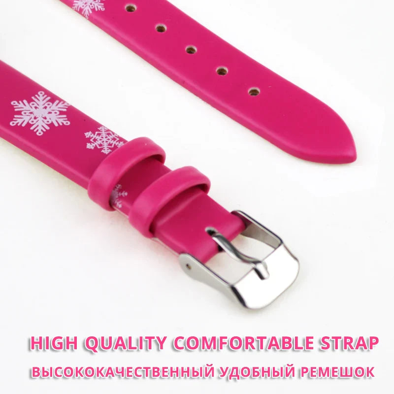 Zamrożony Zegarek Księżniczki Elsy dla Dzieci – Skórzany Pasek i Magiczny Design
