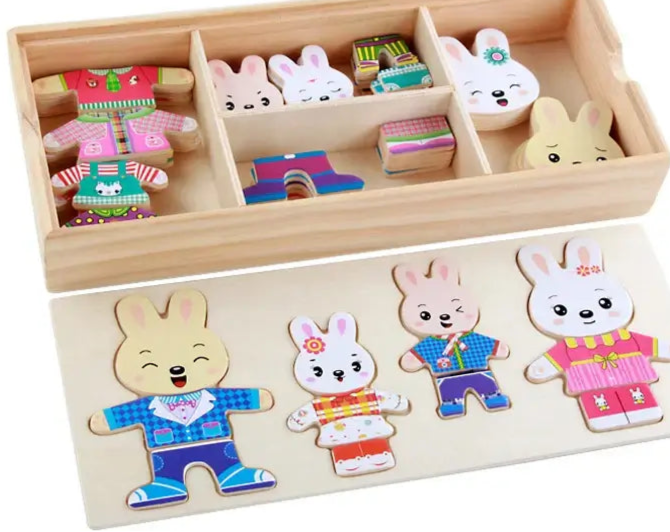 Edukacyjny zestaw puzzli z zwierzętami – Dla kreatywnego i pouczającego ubierania