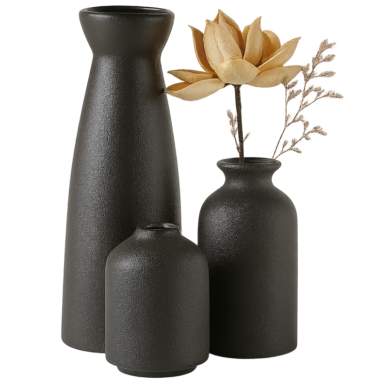 Minimalistyczny Zestaw Wazonów Ceramicznych - Ponadczasowy i Elegancki