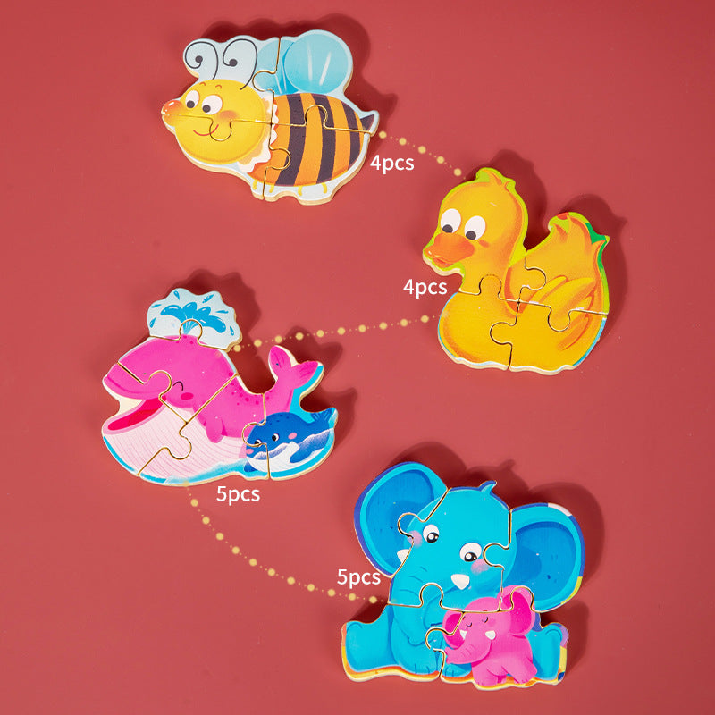 Drewniane Puzzle Zwierząt dla Dzieci - Edukacyjne i Zabavne