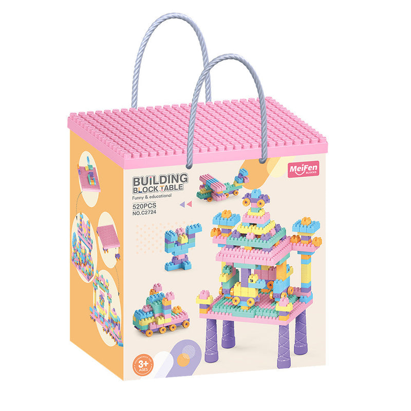 Zestaw Kreatywnego Stołu Budowlanego – 500-elementowy Zestaw Klocków