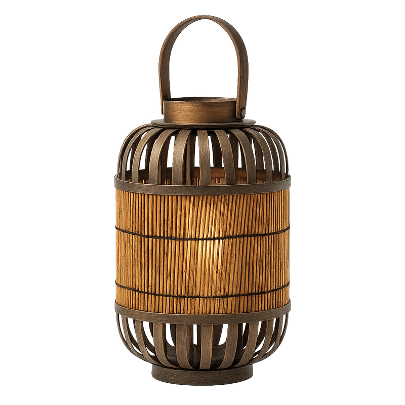 Rustykalna Drewniana Lampa Wiatrowa – Autentyczny Twórca Atmosfery do Ogrodu, Tarasu lub Wnętrza