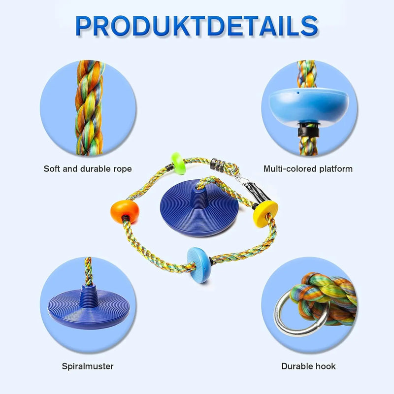 Lina wspinaczkowa z platformą i dyskiem - Zabawaj się i wspinaj dla przygodowych dzieci