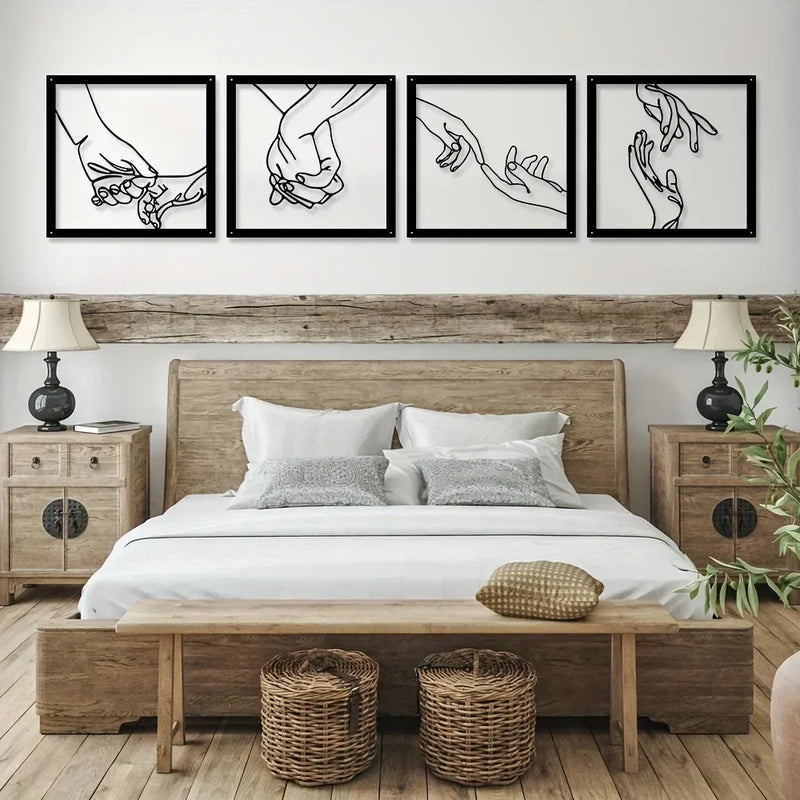 Joined Hands Metal Wall Decoration – Minimalist and Connecting