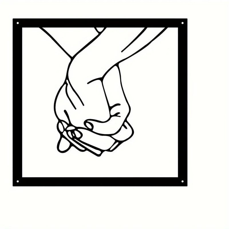 Joined Hands Metal Wall Decoration – Minimalist and Connecting