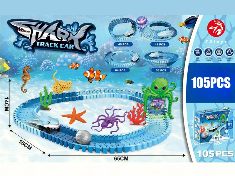 Elektryczny Puzzlowy Zestaw Kolejowy Rekina – Kreatywna Zabawka Budowlana dla Dzieci