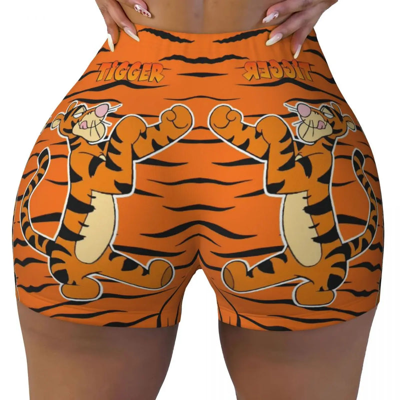 Spodenki sportowe i jogowe z nadrukiem Tygryska dla kobiet – Wygodne i stylowe na aktywne dni