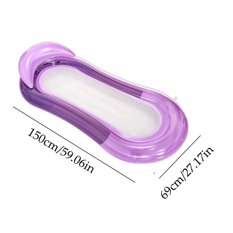 Luksusowy dmuchany materac wodny z podwyższonym zagłówkiem - Idealny na basen i plażę