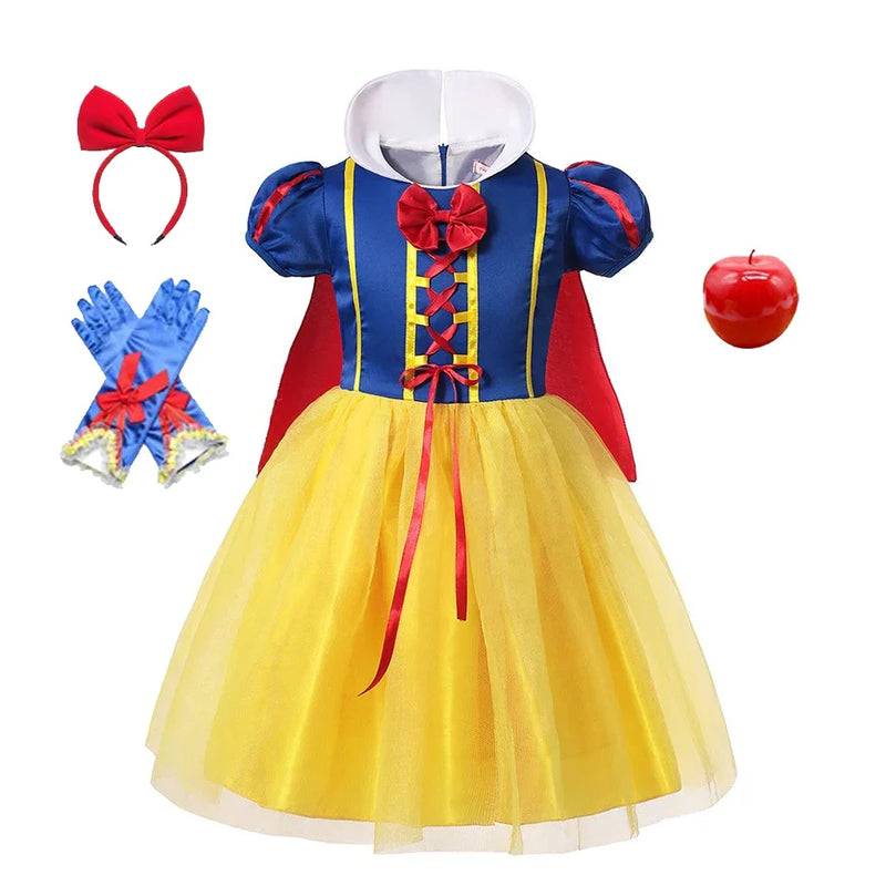 Sukienka Księżniczki Śnieżki – Z Peleryną, Tiara i Magicznymi Akcesoriami