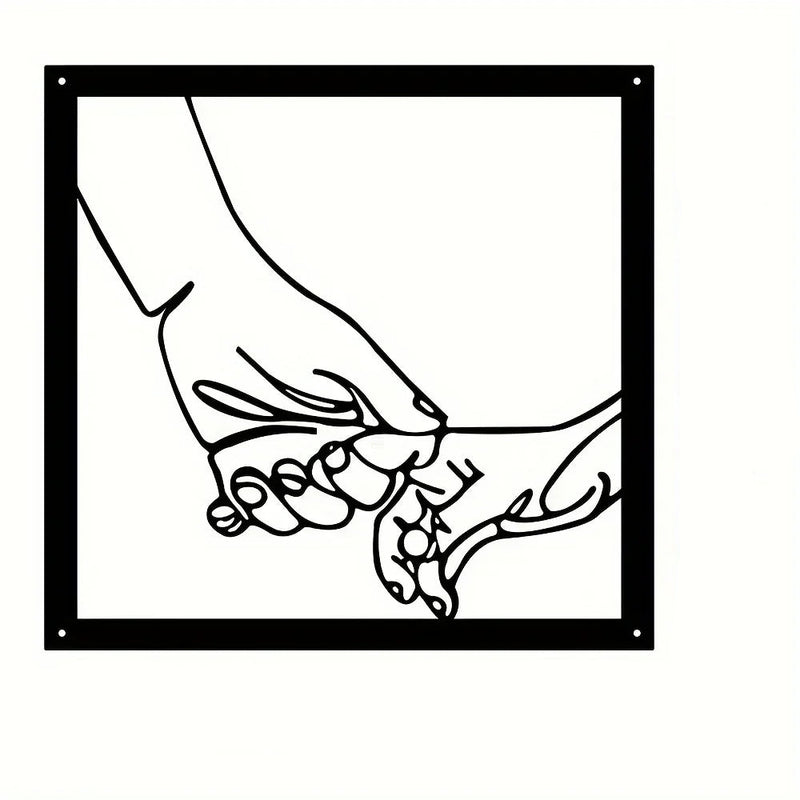 Joined Hands Metal Wall Decoration – Minimalist and Connecting