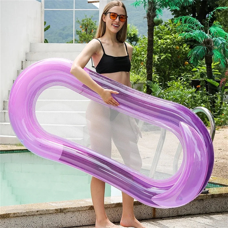 Luksusowy dmuchany materac wodny z podwyższonym zagłówkiem - Idealny na basen i plażę