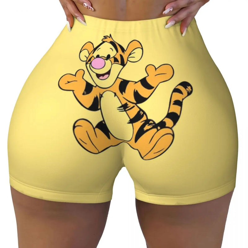 Spodenki sportowe i jogowe z nadrukiem Tygryska dla kobiet – Wygodne i stylowe na aktywne dni