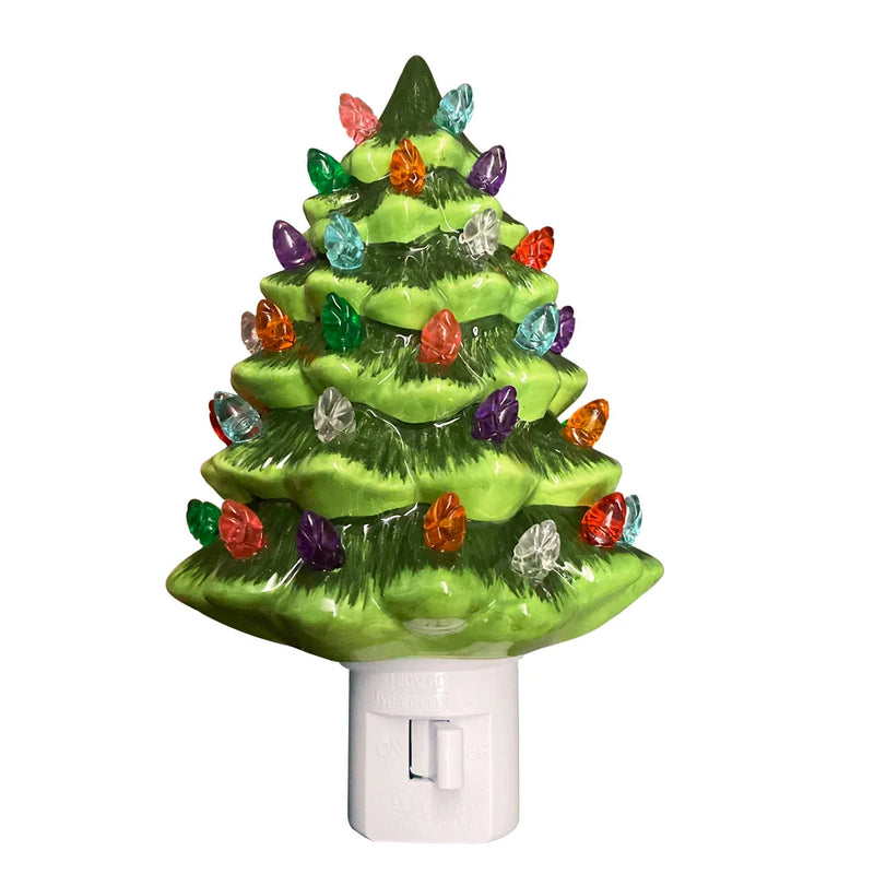 Ceramic Night Lamp in the Shape of a Christmas Tree - Holiday Decoration for Your Home