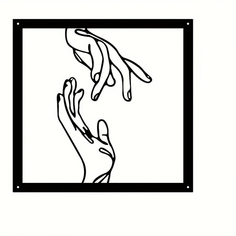 Joined Hands Metal Wall Decoration – Minimalist and Connecting