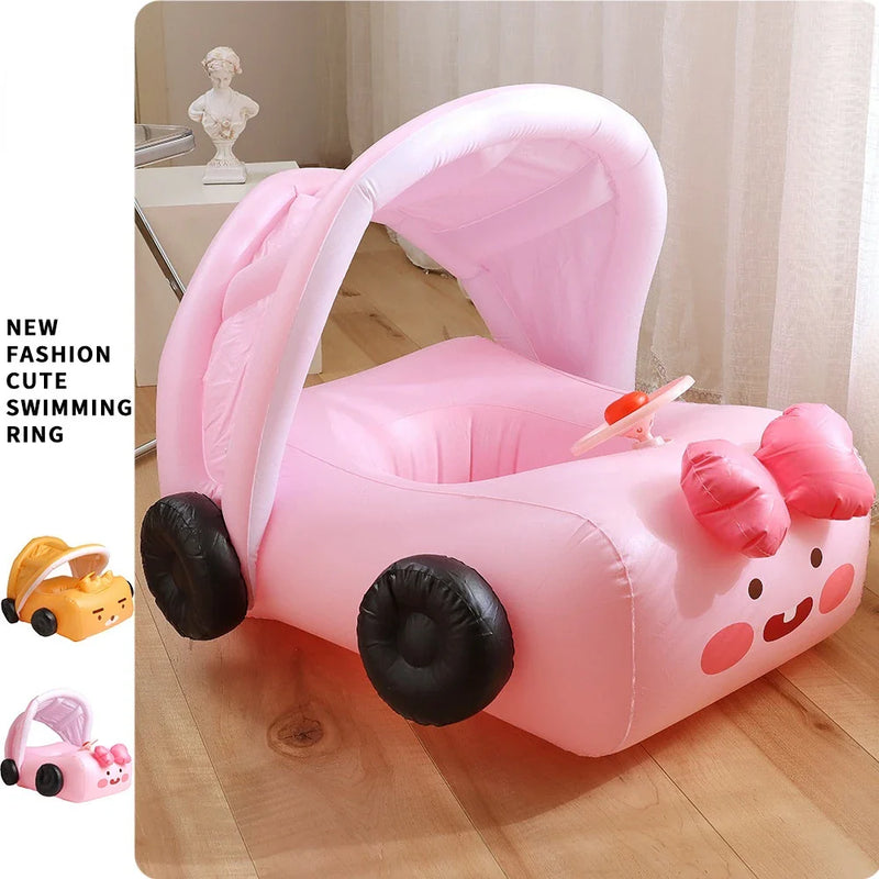 Nadmuchiwany Fotelik Basenowy dla Niemowląt z Daszkiem i Kierownicą – Idealny na Lato i Plażowe Szaleństwo