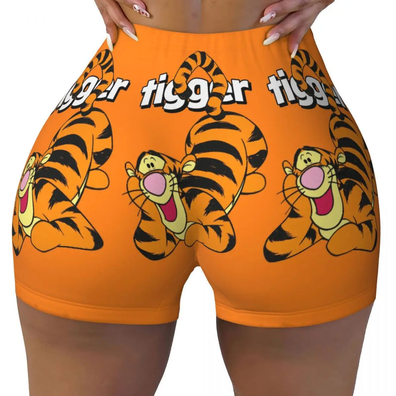 Spodenki sportowe i jogowe z nadrukiem Tygryska dla kobiet – Wygodne i stylowe na aktywne dni